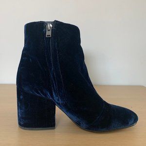 Sam Edelman Taye Blue Velvet Ankle Boots
